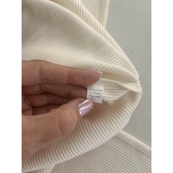 Terez Mock Neck Ribbed Knit Two Tone Midi Dress Medium - Picture 8 of 9